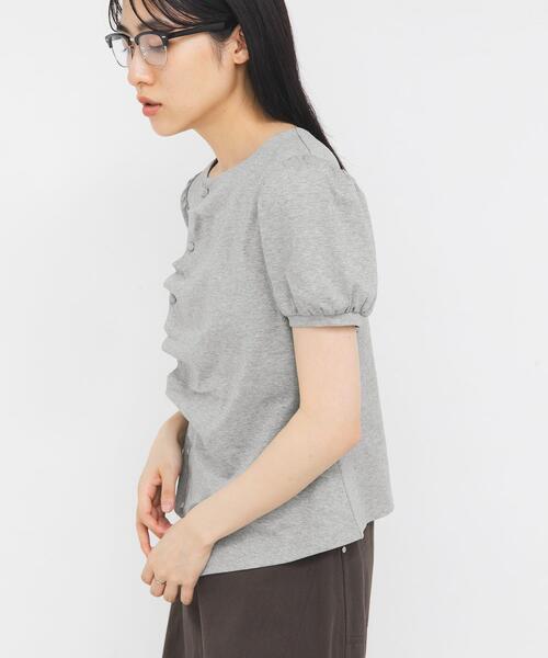 tシャツ アシメトリーデザインカットソー レディースの画像