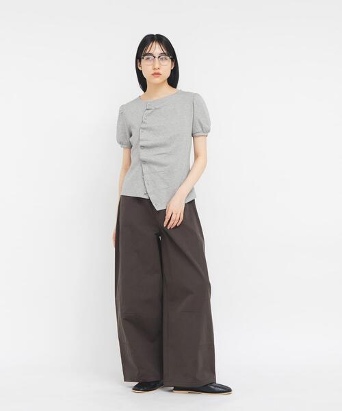 tシャツ アシメトリーデザインカットソー レディースの画像