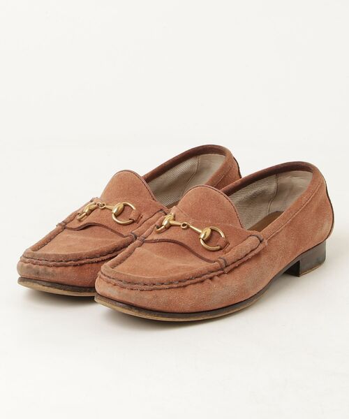 GUCCI（グッチ） スエードレザー ホースビット ローファー 37 ブラウン