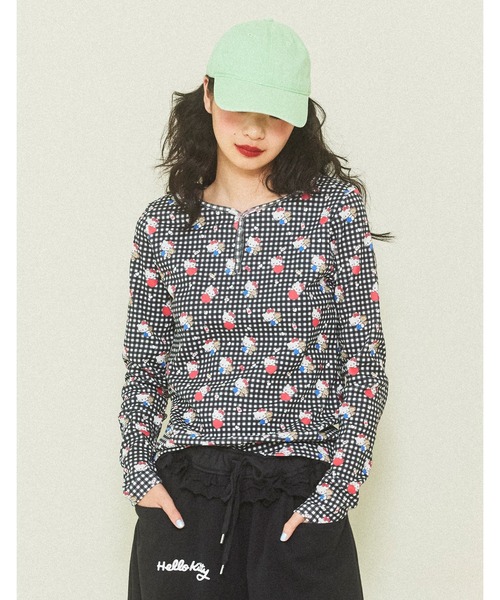 「Little sunny bite」 長袖カットソー「HELLO KITTYコラボ」 SMALL ブルー レディース_画像2