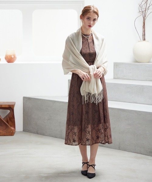 「Dorry Doll」 半袖ワンピース M ベージュ レディース_画像7