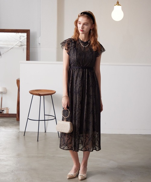 「Dorry Doll」 半袖ワンピース M ベージュ レディース_画像9