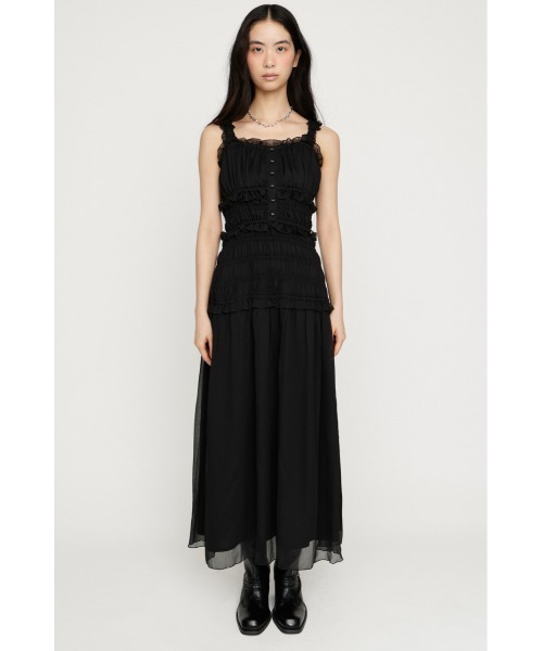 ワンピース SHIRRING FRILL DRESS シャーリングフリルドレス 夏服 秋服