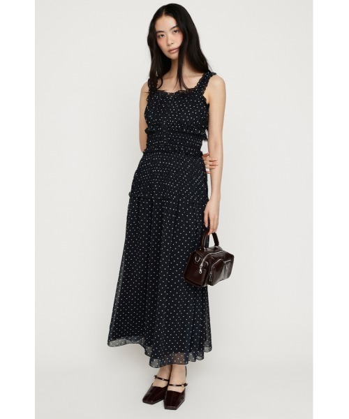 ワンピース SHIRRING FRILL DRESS シャーリングフリルドレス 夏服 秋服