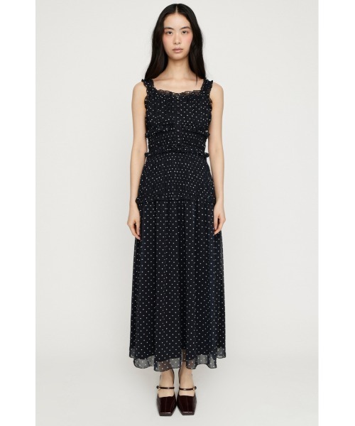 ワンピース SHIRRING FRILL DRESS シャーリングフリルドレス 夏服 秋服