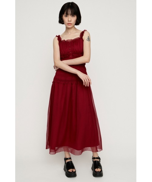ワンピース SHIRRING FRILL DRESS シャーリングフリルドレス 夏服 秋服