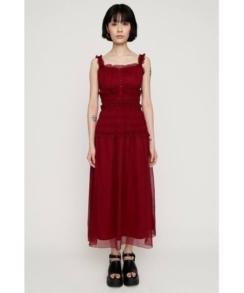 ワンピース SHIRRING FRILL DRESS シャーリングフリルドレス 夏服 秋服