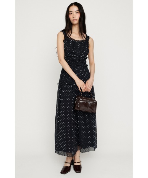 ワンピース SHIRRING FRILL DRESS シャーリングフリルドレス 夏服 秋服