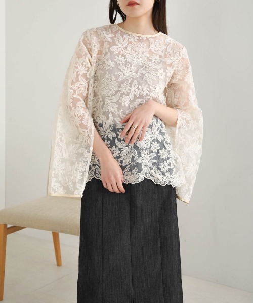 「Bab」 長袖ブラウス M グリーン レディース_画像6