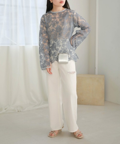 「Bab」 長袖ブラウス M グリーン レディース_画像8