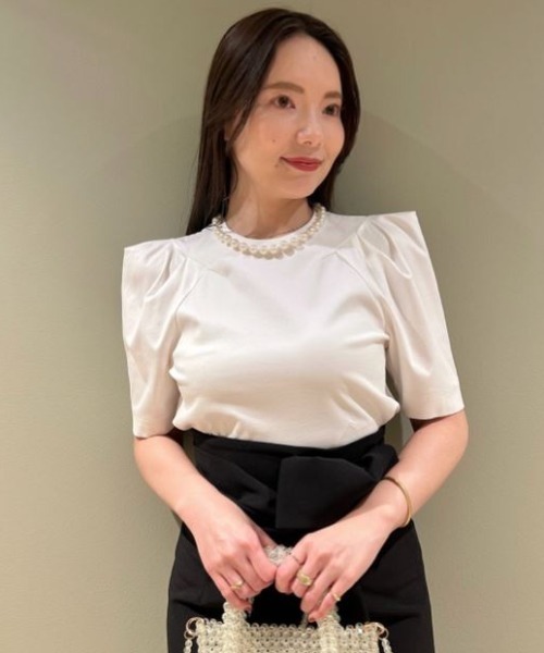 「CELFORD」 半袖カットソー 38 ベージュ レディース_画像8