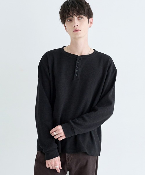ASTRONOMY ヘンリーネック tシャツ ワッフルヘンリーネック＆クルー