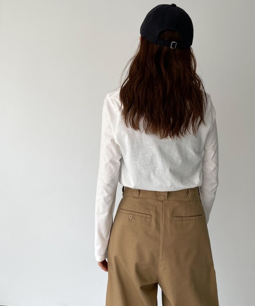 tシャツ harmonie -OrganicCotton-　無地ラウンドロングTシャツ レディース