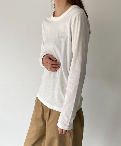tシャツ harmonie -OrganicCotton-　無地ラウンドロングTシャツ レディース