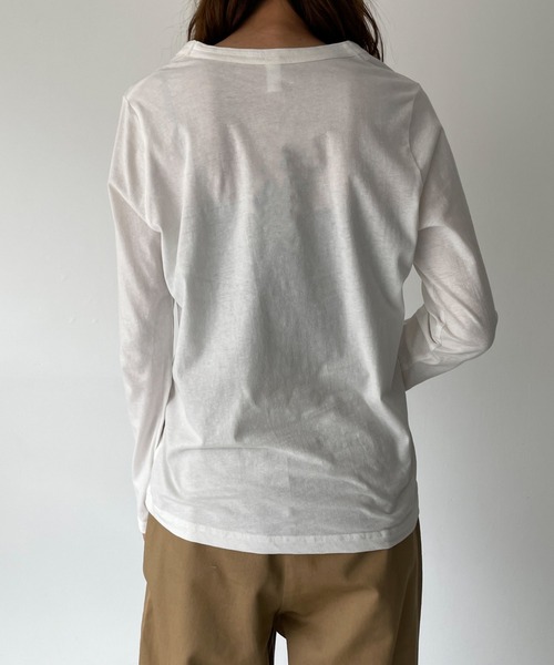 tシャツ harmonie -OrganicCotton-　無地ラウンドロングTシャツ レディース