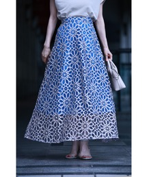 cawaii スカート 一目惚れカッティング花レースの爽やかスカート  