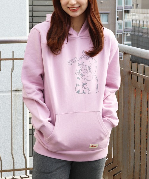 LGB スカルプリント フード付きパーカー グレー/ピンク LGB スカルプリント フード付きパーカー グレー/ピンク LGB