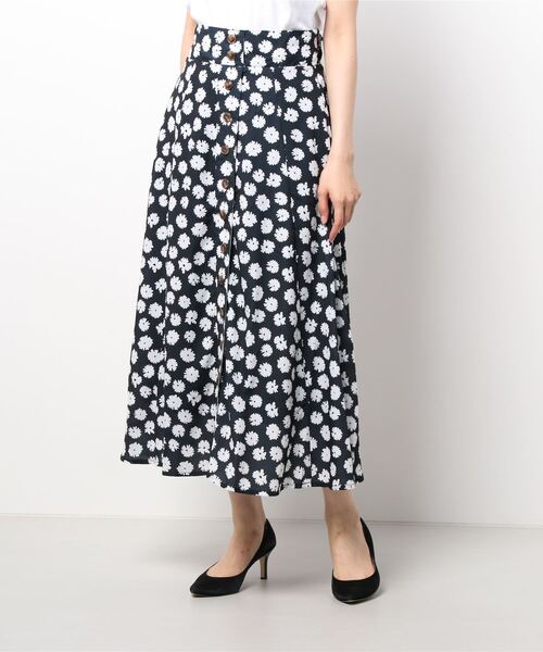 スカート 花柄フレアスカート
