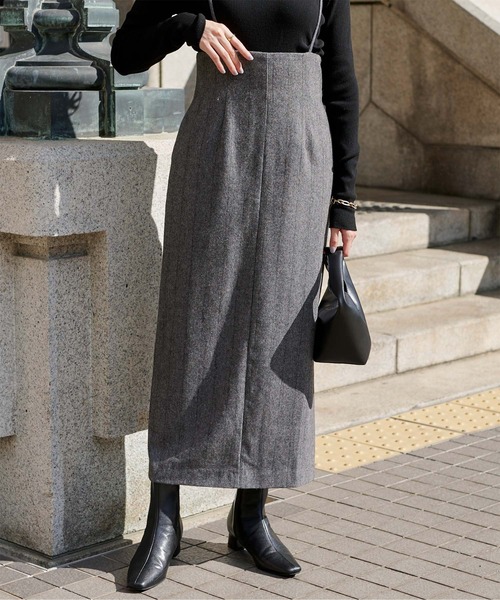 ur's（ユアーズ） スカート ウールライクサロペットタイトスカート