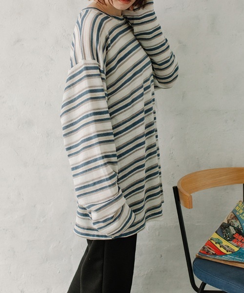 ニット セーター loose border knit/ルーズボーダーニット レディース