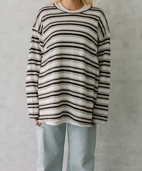 ニット セーター loose border knit/ルーズボーダーニット レディース loose border knit/ルーズボーダーニット（ニット/セーター