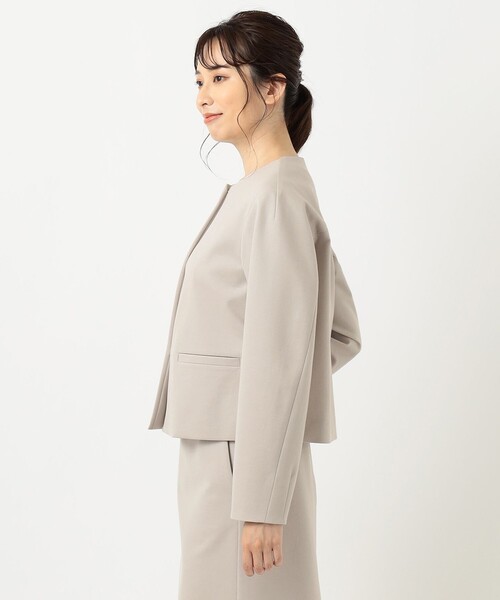 美品♪ 【自由区】 洗える　ノーカラージャケット　サンドベージュ　サイズ32 楽天市場】ノーカラージャケット レディース（ブランド自由区