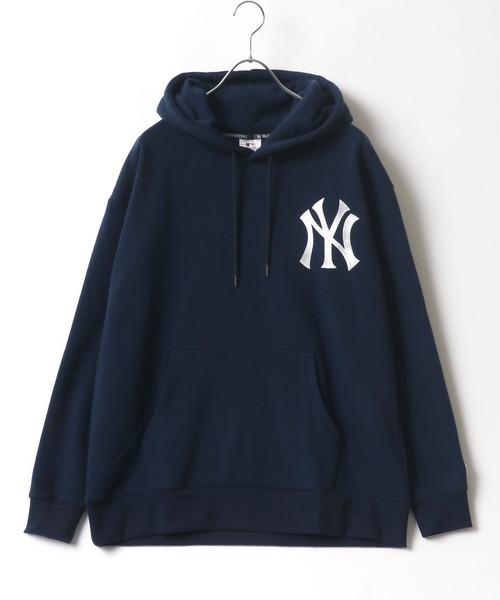 【MLB/メジャーリーグベースボール】裏起毛 バックロゴ フーディー プルオーバーパーカー