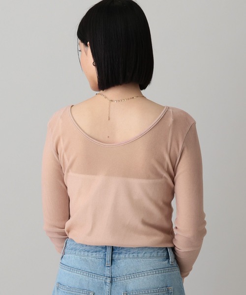 A part by（アパートバイ） tシャツ シアーベロアカットソー_長袖