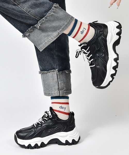 Shoes in Closet スニーカー 厚底 ウェーブソール ダブルシュー