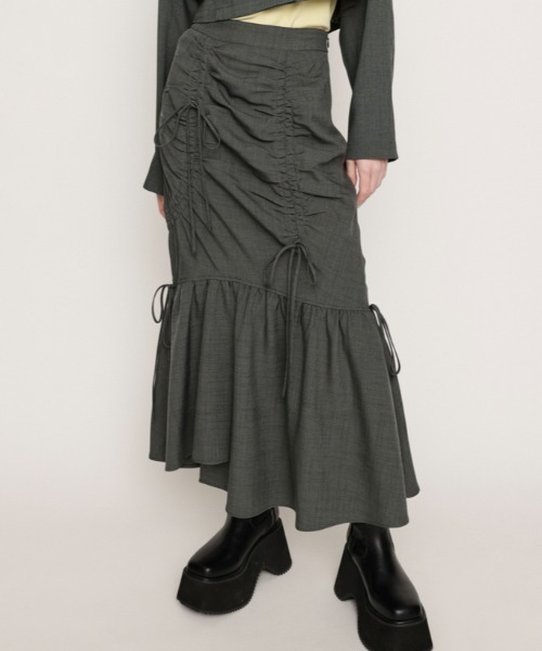 SLY（スライ） ロング スカート 夏 ASYMMETRY GATHER SK