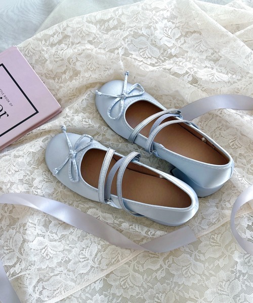 Loueme パンプス レースアップリボンヒールバレエシューズ : ZOZOTOWN