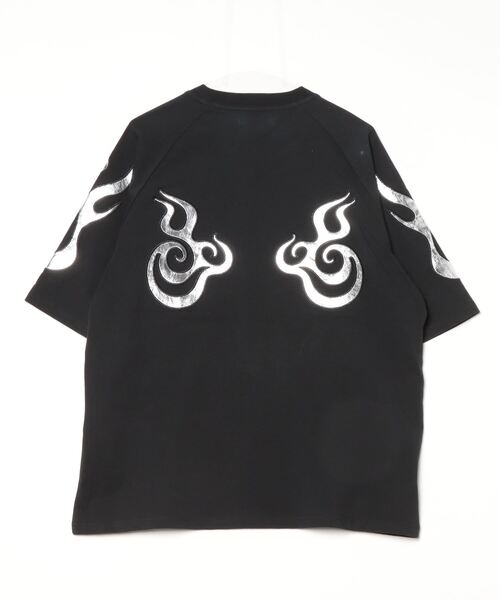 キスマーク GALFY Tシャツ Kissmark キスマーク 和柄プリントTシャツ 長袖 重ね着風 M