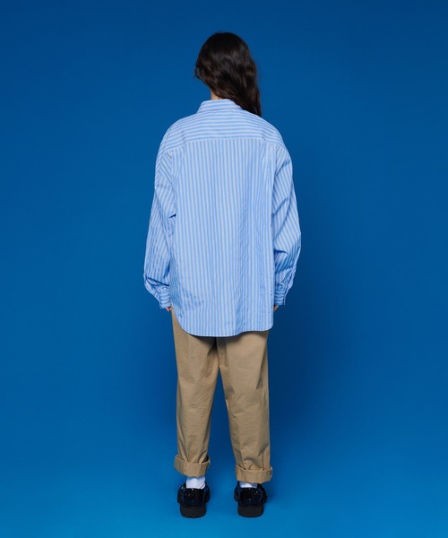 ONCILY シャツ HEART EMBROIDERY STRIPE SHIRT / ハート刺繍