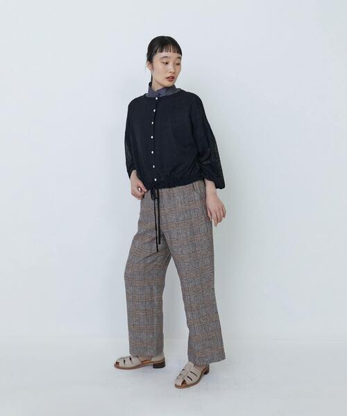 LOISIR カーディガン 「2WAY」リネンナイロン天竺シアーニット
