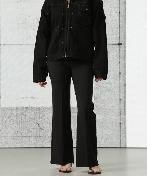 [値下げ]AP STUDIO スリムフレアパンツ　グレー　36 Light T/R wide Pants（スラックス）｜AP STUDIO（エーピー