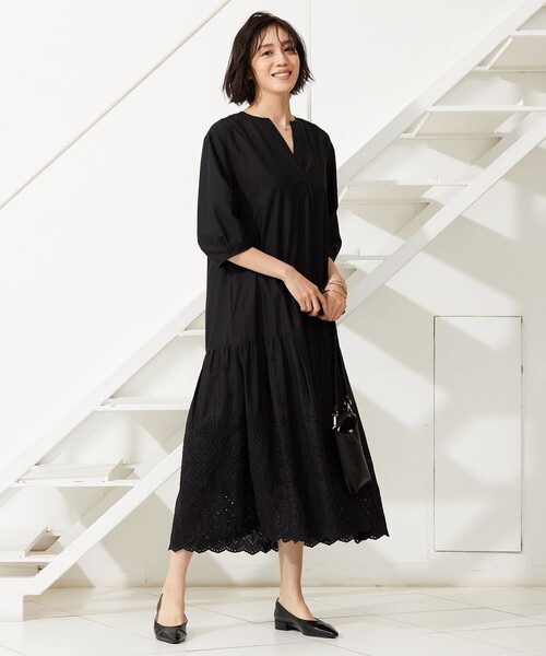 最終価格⭐️自由区⭐️エンブロイダリーローンワンピース 自由区（ジユウク） ワンピース エンブロイダリーローン ワンピース