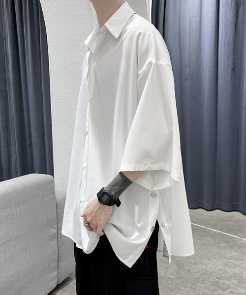 サイドボタンデザインシャツ CREARE -LINO- シャツ サイドボタンシャツ メンズ : ZOZOTOWN