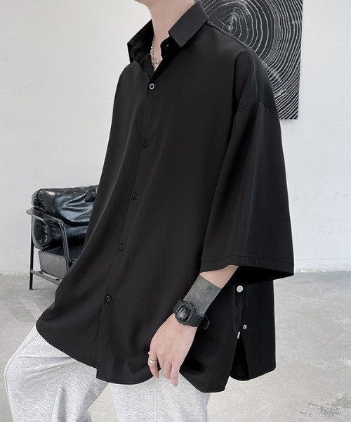 サイドボタンデザインシャツ CREARE -LINO- シャツ サイドボタンシャツ メンズ : ZOZOTOWN