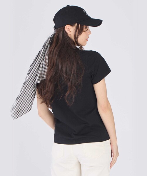 To b. by agnes tシャツ 半袖 ミニロゴ コットン Tシャツ レディース