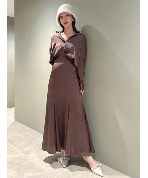 SNIDEL スカート サテンエスカルゴスカート : ZOZOTOWN Yahoo!店  