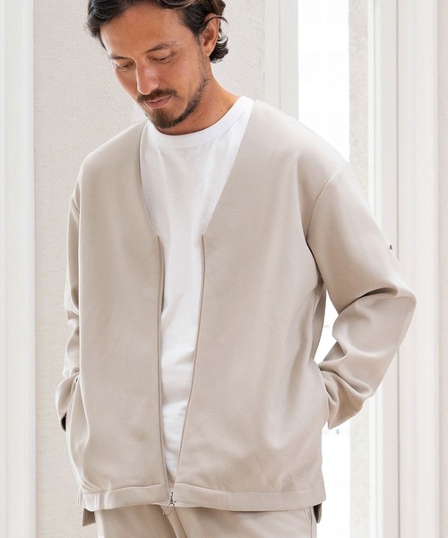 白ノーカラージャケット カラーレスジャケット | WHITE JOOLA ONLINE
