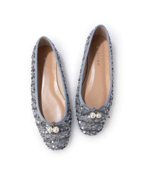 ＊新作＊ バレエシューズ パンプス パールビジュー付きデザインバレエ 雨に強い