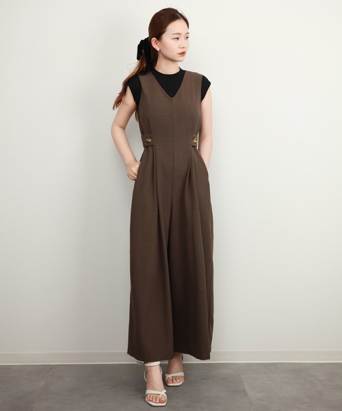 BEARDSLEY サイドボタンサロペット 黒 BEARDSLEY（ビアズリー）の「サイドボタンサロペット