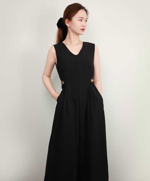 DRESS+ サロペット オーバーオール サイドボタン オールインワン