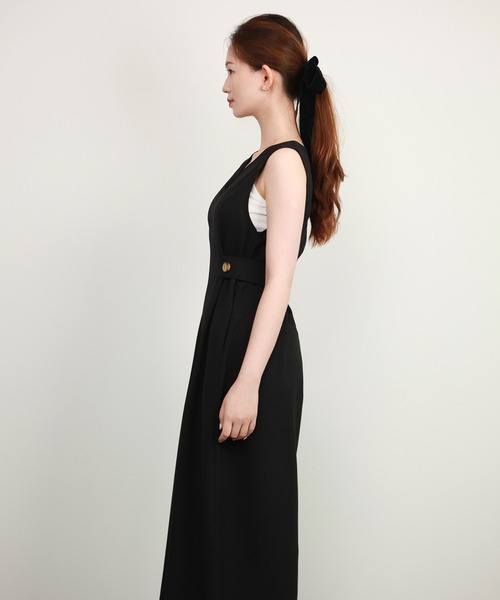 DRESS+ サロペット オーバーオール サイドボタン オールインワン