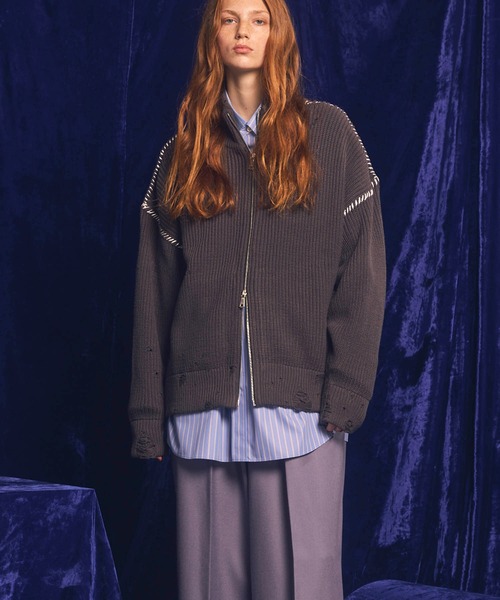 MAISON SPECIALドライバーズニット 完売品 ダメージ加工 美品 Snow Wash Damaged Prime-Over Drivers Knit