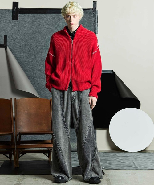 MAISON SPECIALドライバーズニット 完売品 ダメージ加工 美品 MAISON SPECIAL セーター ニット 「UNISEX」Embroidery Damage