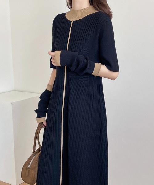 ABITOKYO（アビトーキョー） ワンピース アームウォーマー付配色ライン