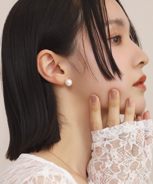 LHME ピアス 「WEB限定」“MELLOW”1粒パールピアス/10mm/サージカル