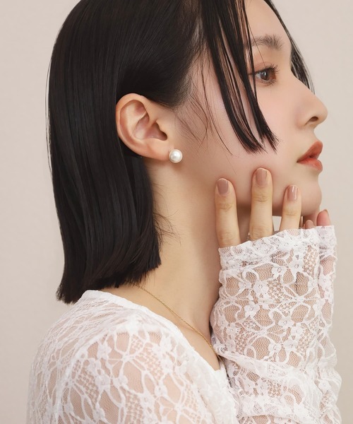 LHME ピアス 「WEB限定」“MELLOW”1粒パールピアス/10mm/サージカル